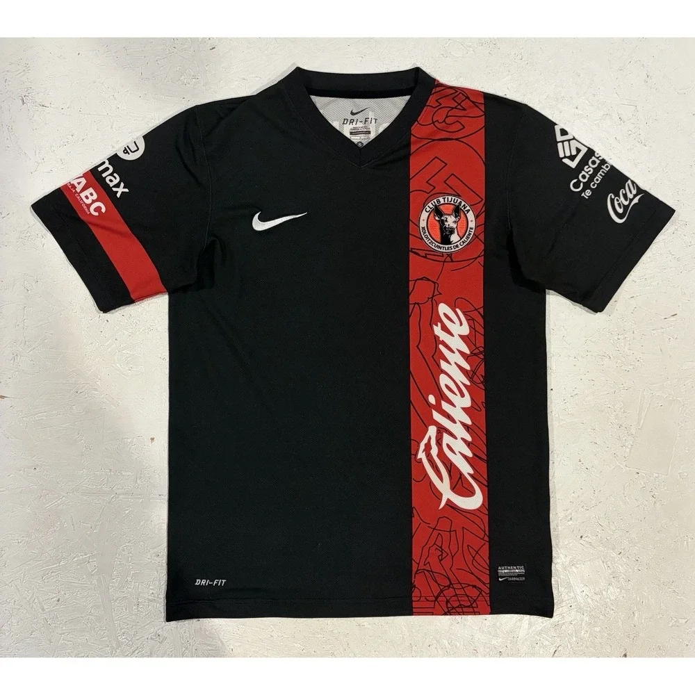 Nike Dri Fit Club Tijuana 2013-14 Soccer Jersey Black Red Mens Small S